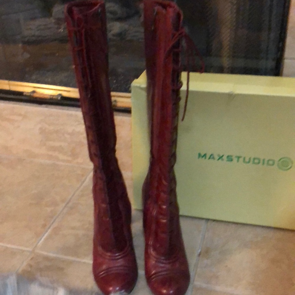 Dark red boots from Max Studio
